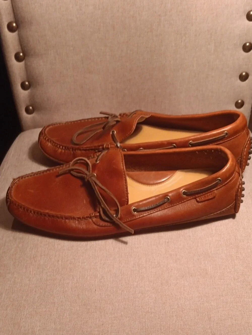 Cole Haan Men’s Tan Brown Leather Driving Shoes